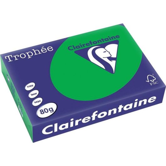 Papier imprimante Clairefontaine Trophée A4 80 g/m² Vert Billard 500 feuilles