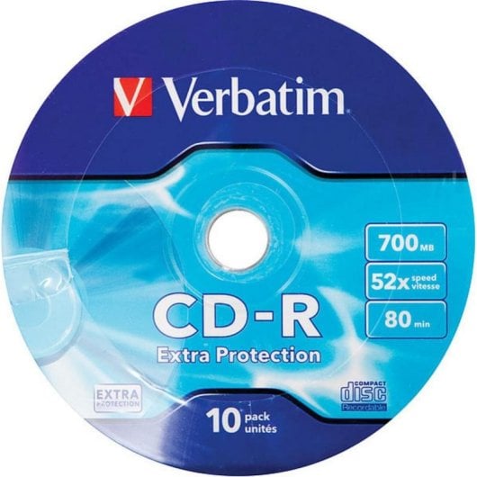 CD vierge Verbatim CD-R 52X 700MB 10PK OPS Wrap EP protection durable