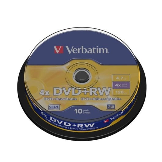 DVD Verbatim DVD+RW Matt Silver 4.7 GB 10er Cakebox 4x