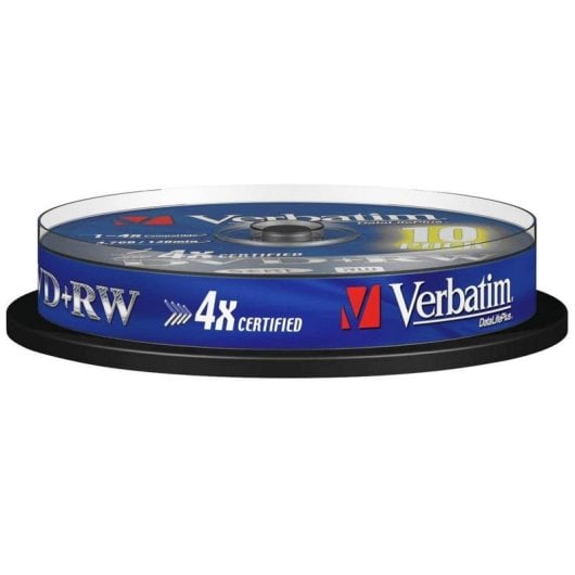DVD Verbatim DVD+RW Matt Silver 4.7 GB 10er Cakebox 4x