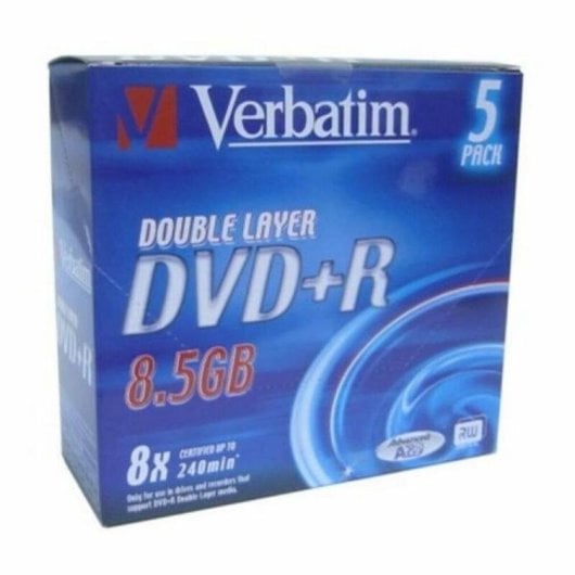 DVD vierge Verbatim VB-DPD55JC double couche 8,5 Go 8x boîte de 5