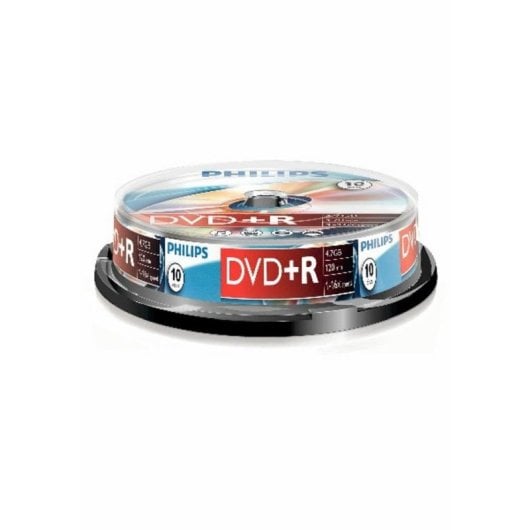 DVD+R Philips DR4S6B10F/00 4.7GB Bobine Enregistrement Haute Fiabilité