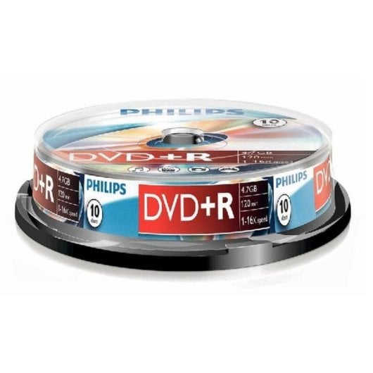 DVD+R Philips DR4S6B10F/00 4.7GB Bobine Enregistrement Haute Fiabilité