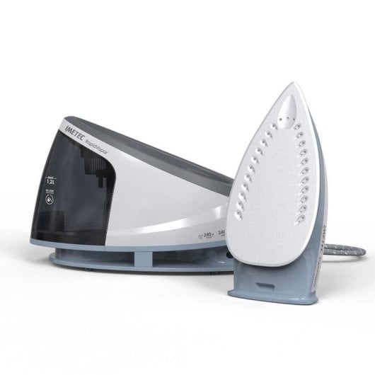Station vapeur IMETEC RapidVapor 2400W 5 bar semelle céramique 1.2L bleu gris