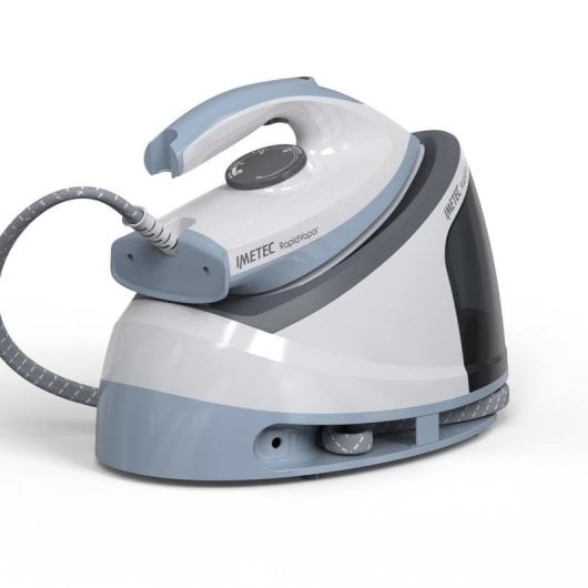 Station vapeur IMETEC RapidVapor 2400W 5 bar semelle céramique 1.2L bleu gris