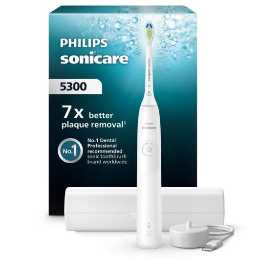 Cepillo dental eléctrico Philips Sonicare 5300 HX7108/02 sónico 2 velocidades estuche viaje blanco