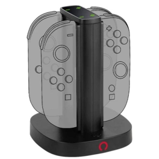 Station de charge Konix 3328170304764 pour 4 Joy-Con Switch 2 LED Statut Noir