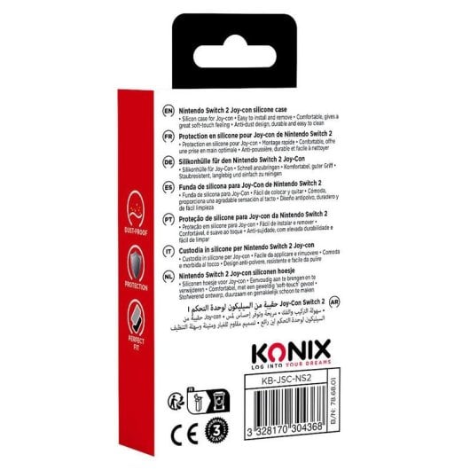 Funda protectora Konix 61889000078 silicona gris para Joy-Con Switch 2