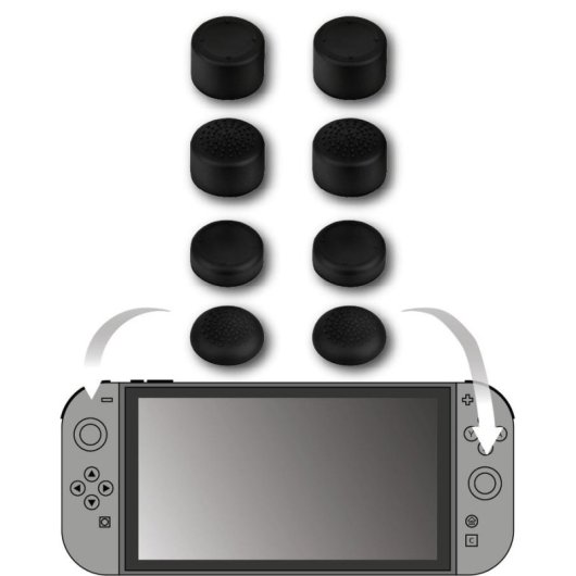 Analogstick-Griff Konix 61889000079 Schwarz Nintendo Switch 2 Ergonomisch 8 Stück