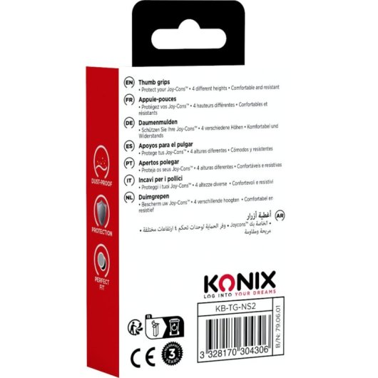 Analogstick-Griff Konix 61889000079 Schwarz Nintendo Switch 2 Ergonomisch 8 Stück