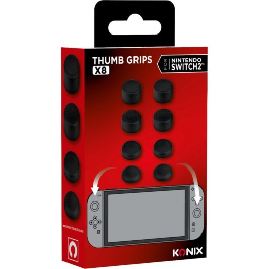 Analogstick-Griff Konix 61889000079 Schwarz Nintendo Switch 2 Ergonomisch 8 Stück