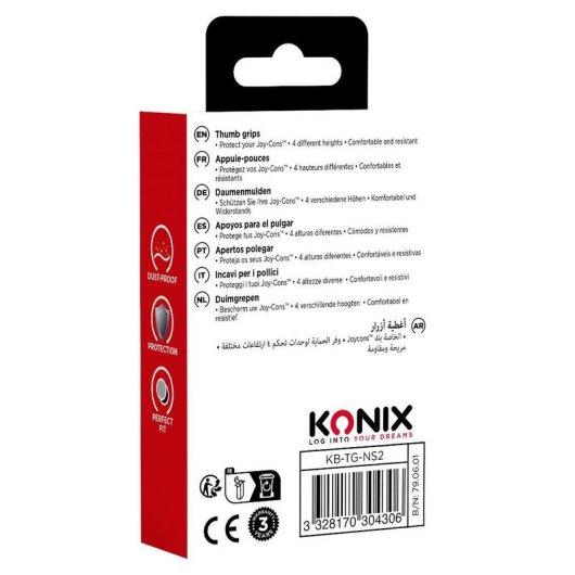 Analogstick-Griff Konix 61889000079 Schwarz Nintendo Switch 2 Ergonomisch 8 Stück