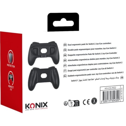 Grip para Comando Konix 61889000081 Preto Cinzento Compatível Switch 2 Pack 2