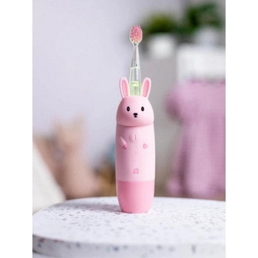Elektrische Zahnbürste INNOGIO GIOrabbit Sonic Kinder 4 Modi Rosa Soft Timer IPX7