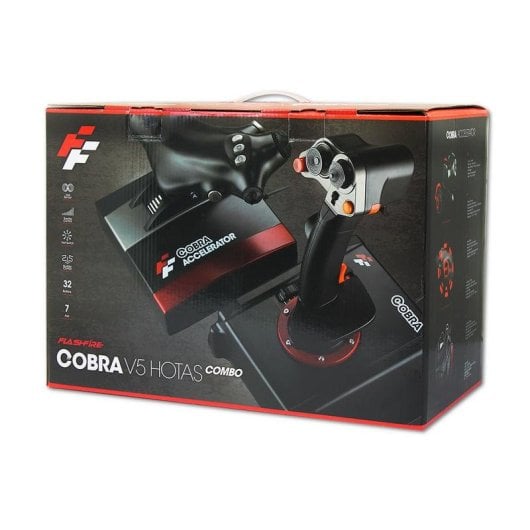 Joystick FlashFire Cobra V5 HOTAS 23 boutons capteur Hall USB PC