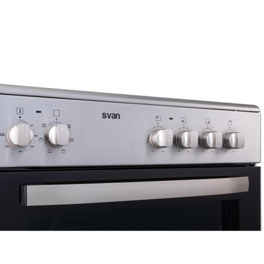 Cocina eléctrica SVAN SKV4600X vitrocerámica inox 4 zonas horno 56 L A