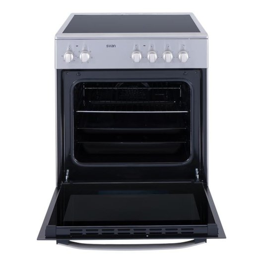 Cocina eléctrica SVAN SKV4600X vitrocerámica inox 4 zonas horno 56 L A