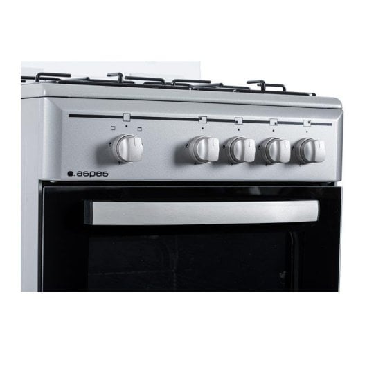 Cocina de gas Aspes AKG4501X Inox 4 quemadores horno 43L seguridad FFD