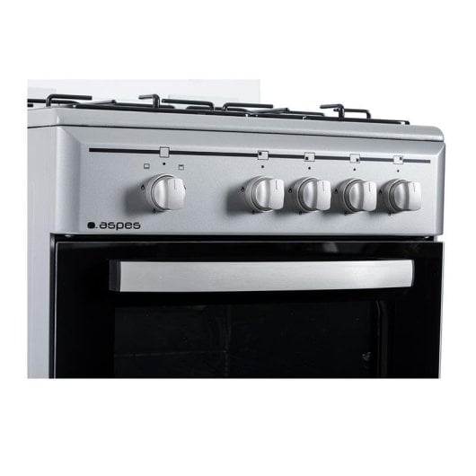 Cocina de gas Aspes AKG4501X Inox 4 quemadores horno 43L seguridad FFD