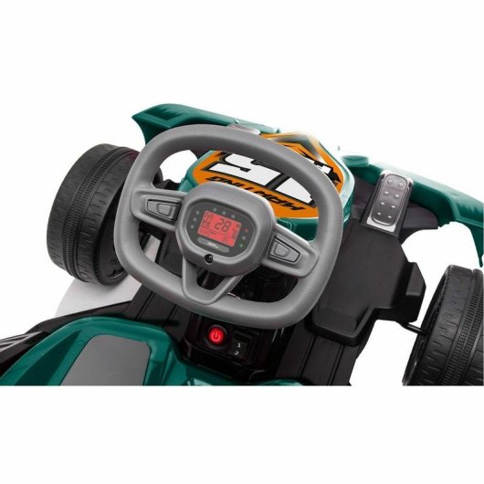 Go-Kart FEBER Go Kart 12V Batterie 30 kg Schwarz Grün Grau