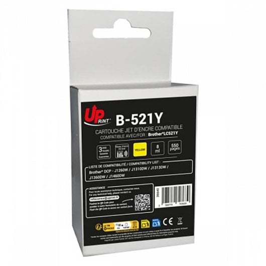 Cartouche d'encre UPrint BJ521YUP Compatible Brother LC521 Jaune 8 ml