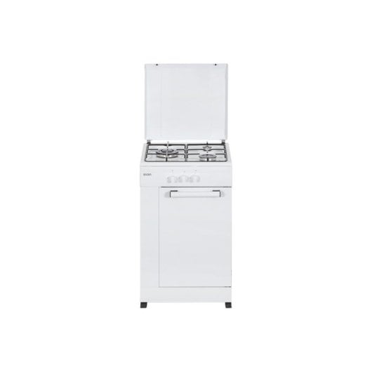 Cuisinière SVAN SKG3500PB gaz 3 foyers 50L blanc compacte sécurité