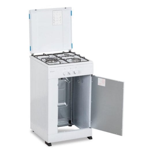 Cocina de gas Aspes AKG3500PB 3 quemadores Wok 50L Blanca 50 cm