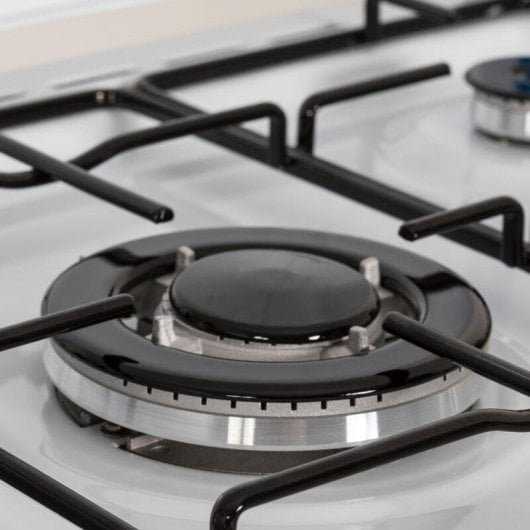 Cocina de gas Aspes AKG3500PB 3 quemadores Wok 50L Blanca 50 cm