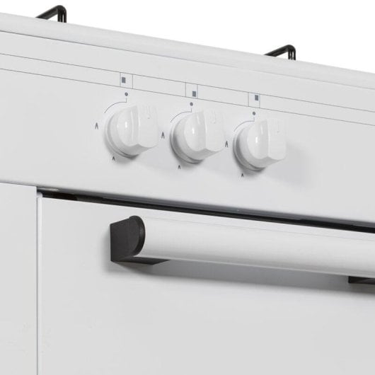 Cocina de gas Aspes AKG3500PB 3 quemadores Wok 50L Blanca 50 cm