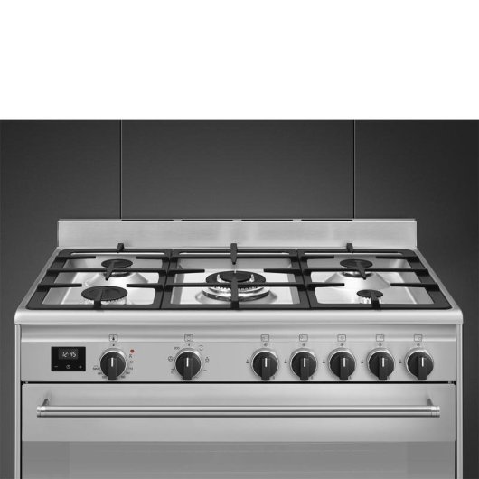 Cocina SMEG BG91X2 acero inoxidable 5 fuegos gas horno eléctrico 115 l