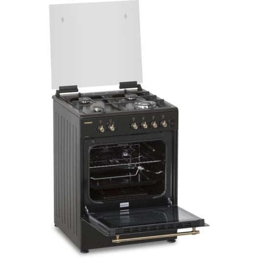 Cocina CORBERO CCSF6022NR Gas 4 Zonas Horno 55 L Negro Autoencendido