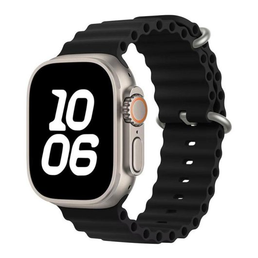 Bracelet Casyx WBD-OCN42-0001 Ocean Noir pour Apple Watch 42/49 mm