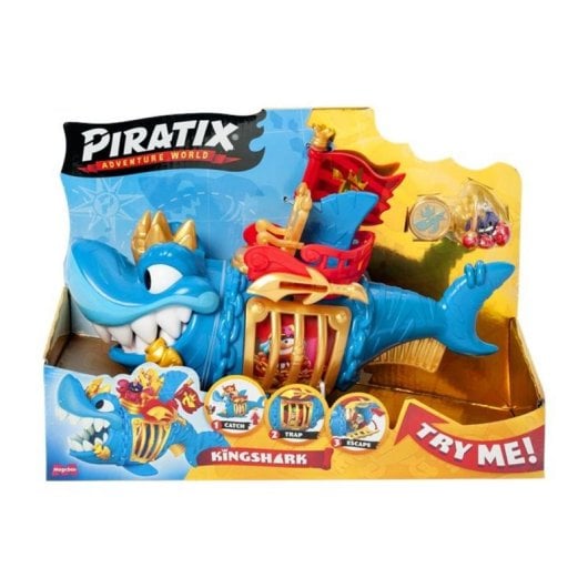 Figura Piratix Magic Box King Shark Capitán Hermitt articulada multicolor