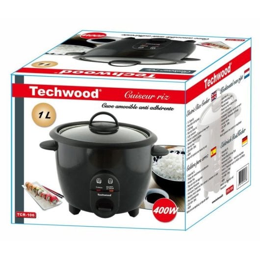 Arrozadeira TECHWOOD TCR-106 1L 400W Preto Função Manter Quente