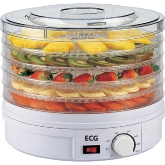 Dörrgerät ECG SO 375 Weiß Transparent 250 W 5 Ebenen 32 cm Durchmesser