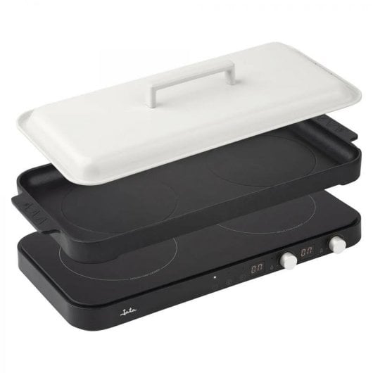 Placa JATA JEVI1470 Indução 2 Zonas 2800W Temporizador Grill Vidro Preto