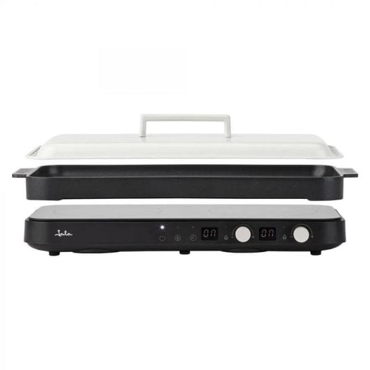 Placa JATA JEVI1470 Indução 2 Zonas 2800W Temporizador Grill Vidro Preto