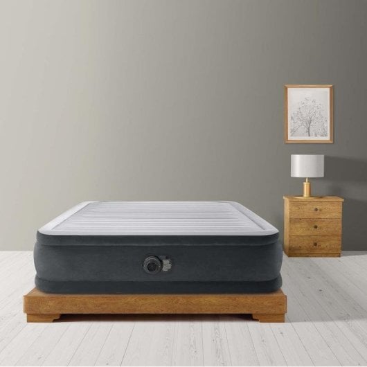 Materasso gonfiabile INTEX DuraBeam Comfort-Plush Elevated doppio con pompa elettrica 152x203x46 cm interno/esterno