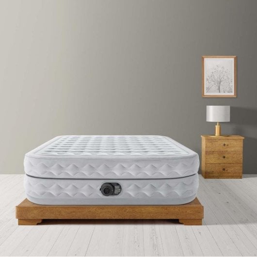 Matelas gonflable INTEX DuraBeam Supreme Air-Flow 152x203x51 cm double pompe intégrée