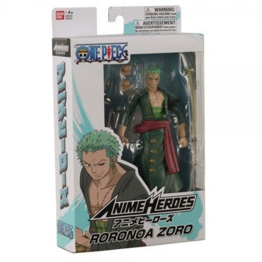 Figura de ação colecionável Bandai 36932 Zoro Anime Heroes 17cm articulada