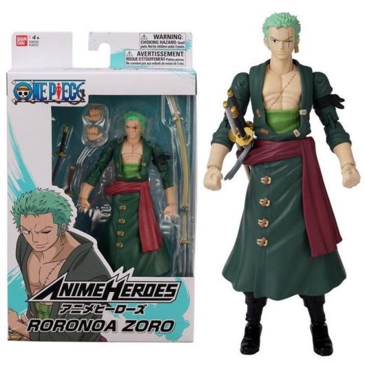 Figura de ação colecionável Bandai 36932 Zoro Anime Heroes 17cm articulada
