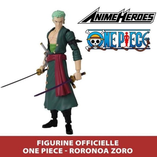 Figura de ação colecionável Bandai 36932 Zoro Anime Heroes 17cm articulada