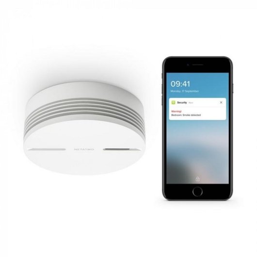 Détecteur de fumée et de gaz Netatmo NSA-FR Sans fil Alarme 85 dB Wi-Fi Bluetooth Appli