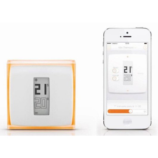 Thermostat Intelligent Netatmo NTH01-FR-EC Sans fil pour Chauffage