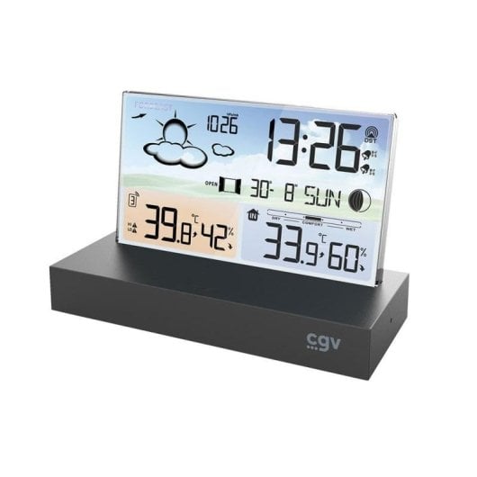 Estação Meteorológica CGV MétéoFlex Sensor Externo Relógio LCD Fase Lunar Alarme