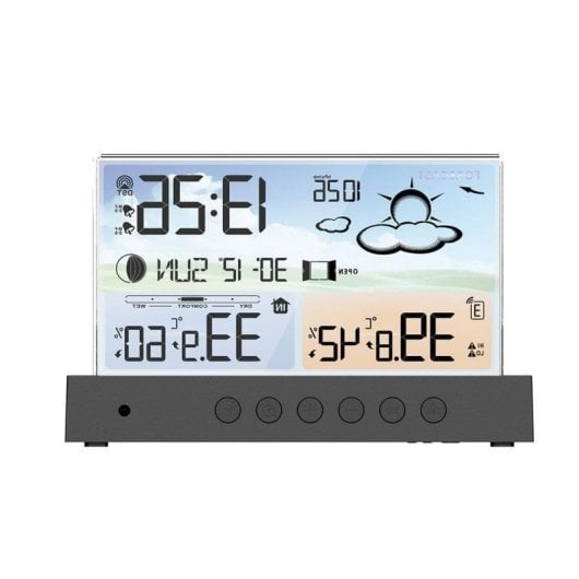 Estação Meteorológica CGV MétéoFlex Sensor Externo Relógio LCD Fase Lunar Alarme