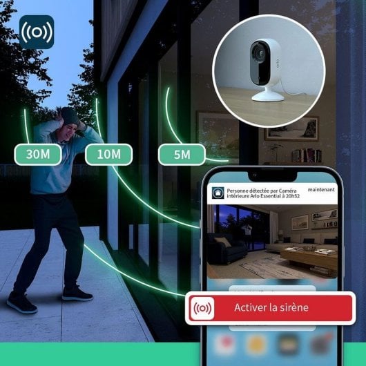 Videocamere di sorveglianza Arlo Essential 2K Visione Notturna Interna Allarme Privacy