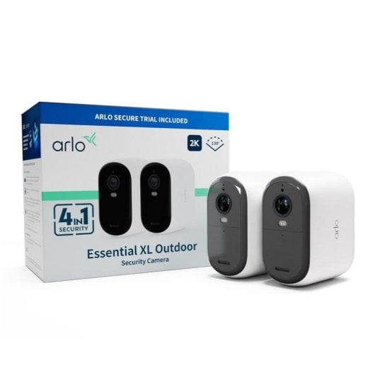 Cámara IP Arlo Essential 2 XL 2K Visión Nocturna Interior y Exterior Sirena Integrada