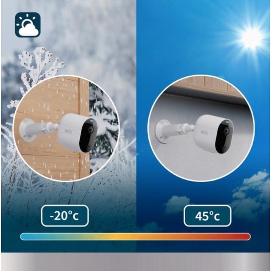 Câmera de vigilância Arlo Pro 5 2K Visão Noturna Interno e Externo Áudio Bidirecional Controle por Voz