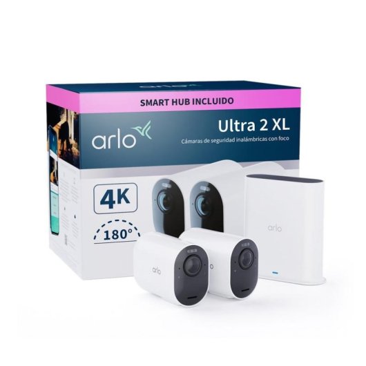 Caméra de surveillance Arlo Ultra 2 XL 4K Vision Nocturne Intérieur et Extérieur Alarme Contrôle Vocal Audio Bidirectionnel